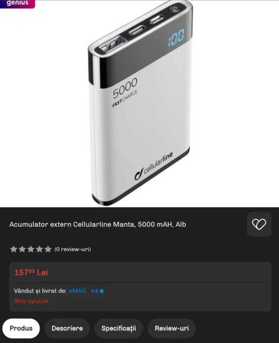 Baterie externa Cellularline 5000maH