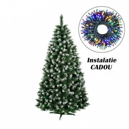 Brad Artificial , UNGARIA ,180 cm, cu Varfuri Ninse, Instalatie Cadou