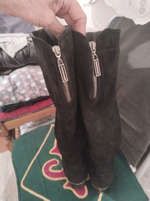 Зимний сапоги замшевый