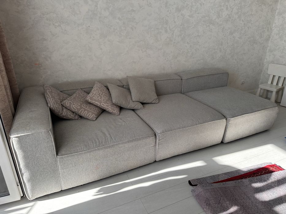 Продам диван серый 2,95 см +90см софа