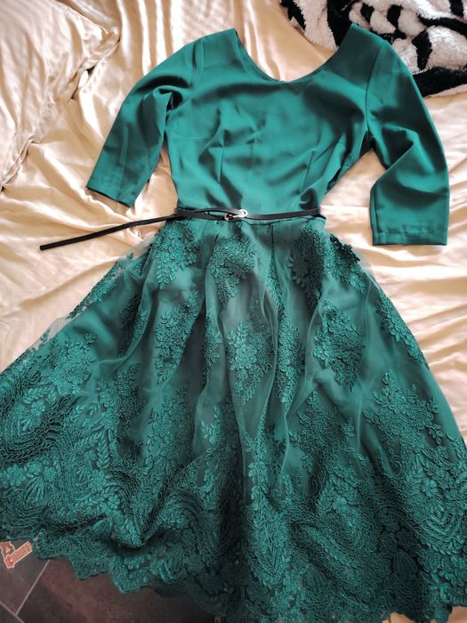 Rochie eleganta verde smarald