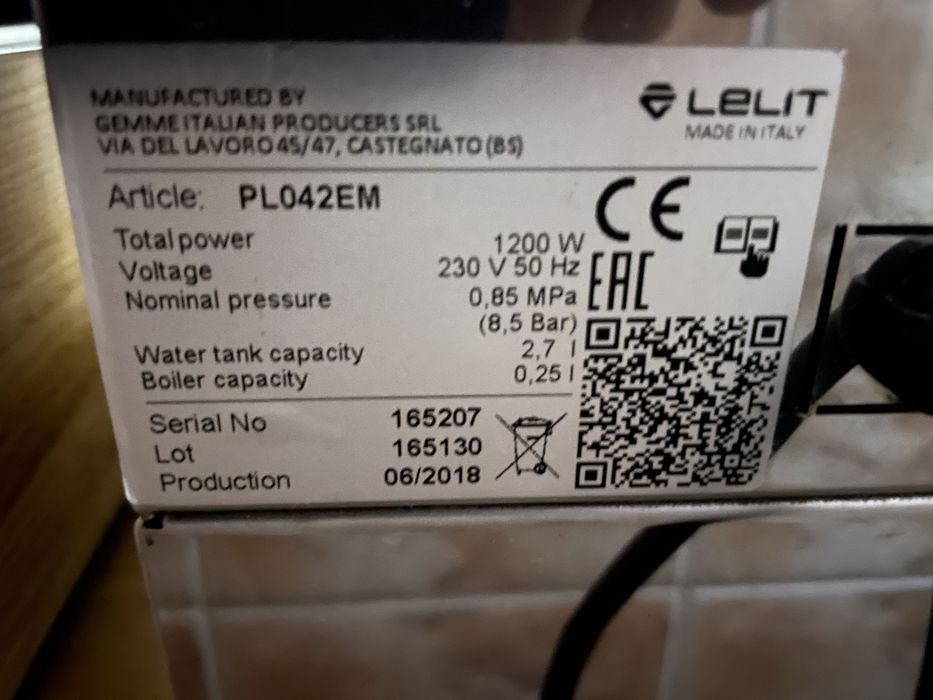 Espressor Lelit PL042EM – Fabricat în Italia – Întreținut impecabil