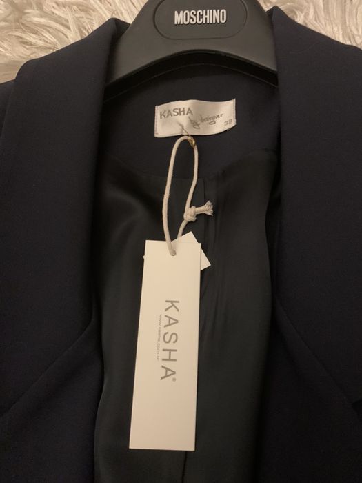 Sacou superb Kasha  (bleumarin) cu 2 nasturi metalivi