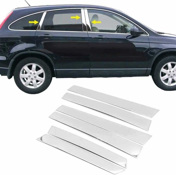 № 336 Никел хром или черно фолио колонки на врати за Хонда ЦРВ и ЦРВ 3