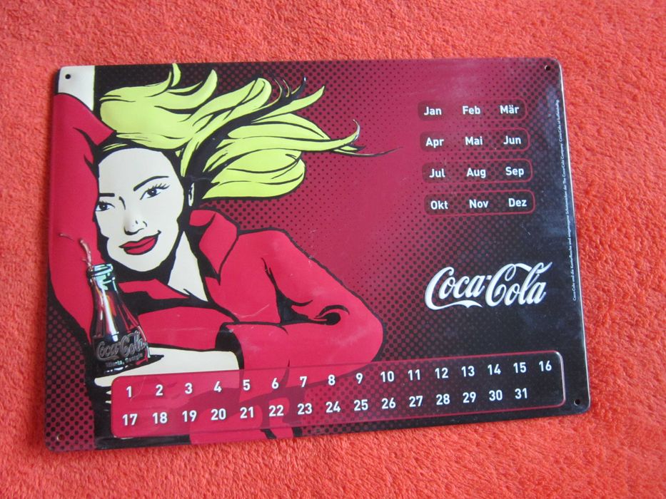 cadou rar Mos Craciun reclama metalica 3D +calendar perpetuu Coca Cola
