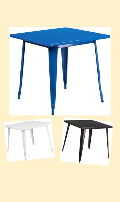 Квадратна метална маса за търговска и жилищна употреба, в 3 цвята