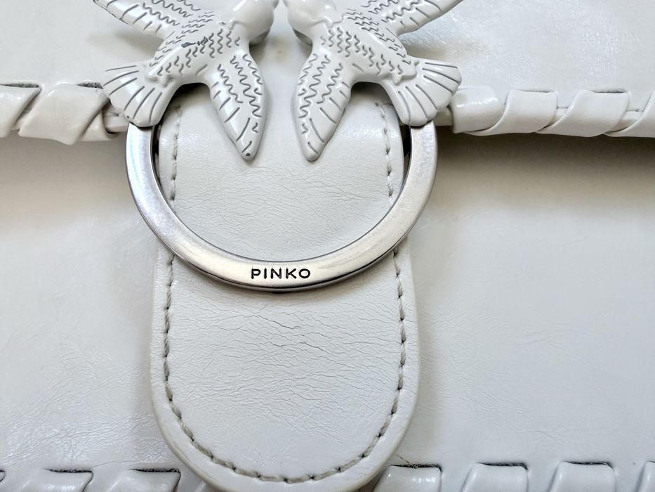 Pinko чанта Love birds бяла