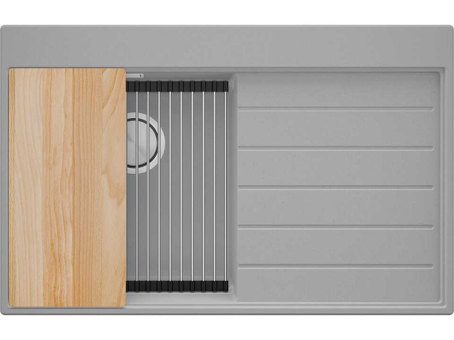 Сива гранитна кухненска мивка Сидни 780-45 Ergo Multilevel 780х500