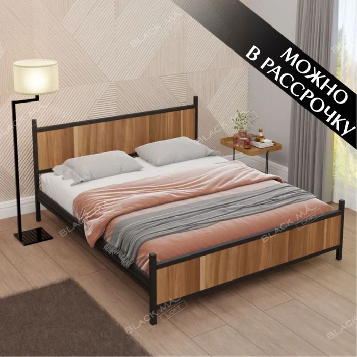 Металлическая кровать BOSS | Двуспальная temir krovat | лофт metall