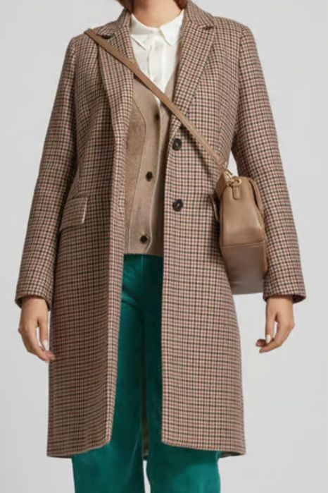 Пальто в клетку новое р 36-40