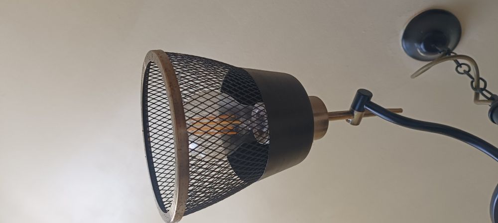 Lustra 3 brate negru cu auriu