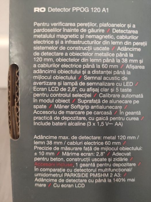 Detector multifunctional Parkside Performance pentru cabluri pereti