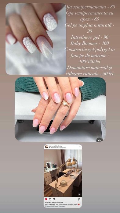 Mani semi și cu gel cu produse de calitate si instrumente sterile