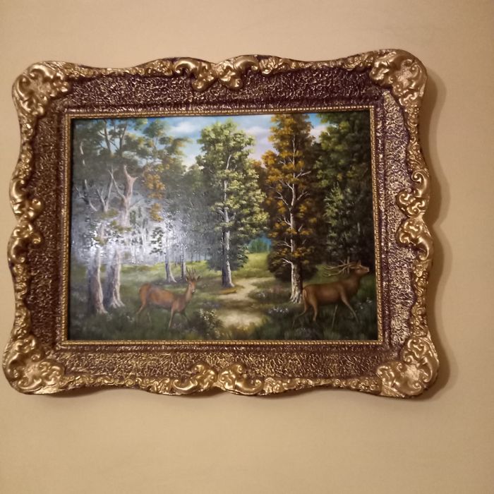 Vand tablouri pictate, cu o rama deosebita