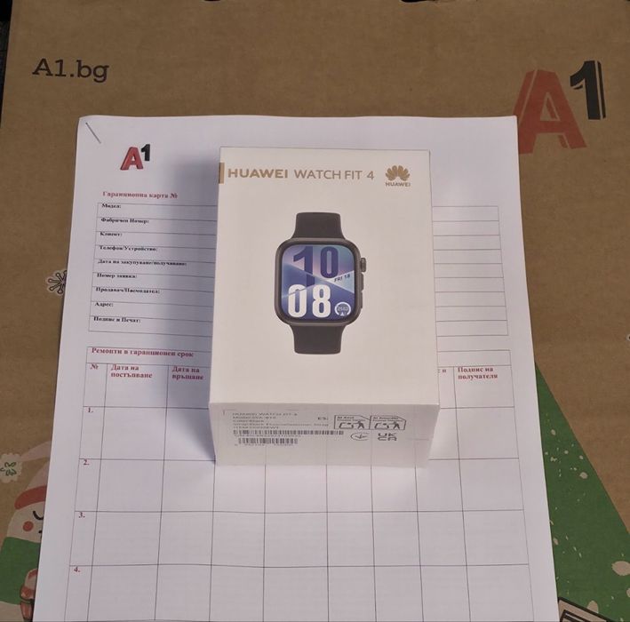 ЗАПЕЧАТАН Huawei Watch FIT 4 BT A1 Гаранция 2027 г. Black | Черен