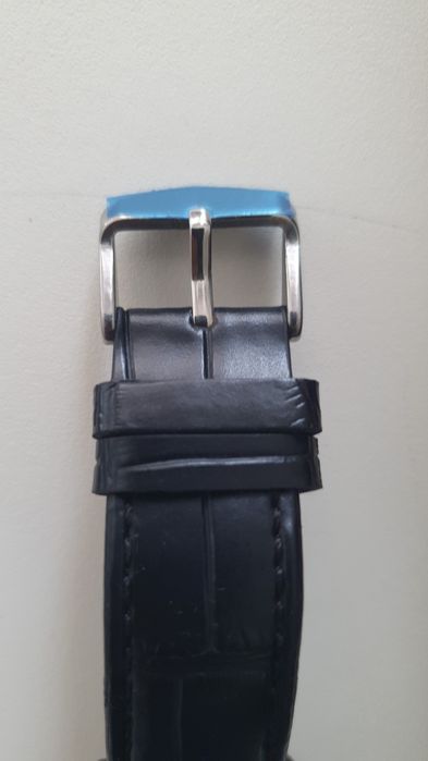 Ceas automatic cu bratara din piele neagra