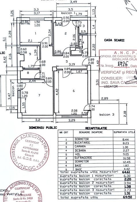 Vand ap cu 3 camere str. Musetelului
