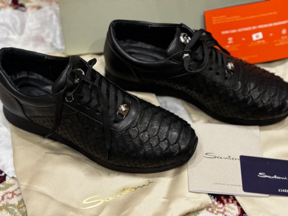 Кроссовки Santoni кожа питона оригинал