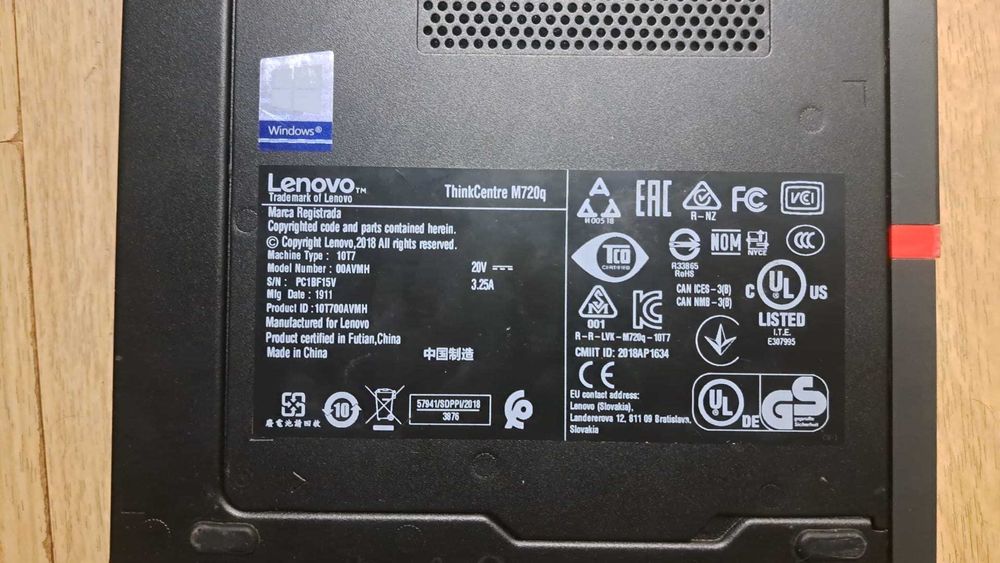 Mini PC Lenovo ThinkCentre M720q, i5-9400T, 16GB, 256GB SSD