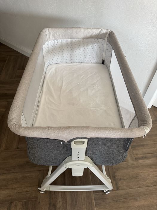 Pătuț Bebe 4 în 1 Pliabil 90x57 cm -  Leagăn, Roți Blocabile, 0-24 Luni