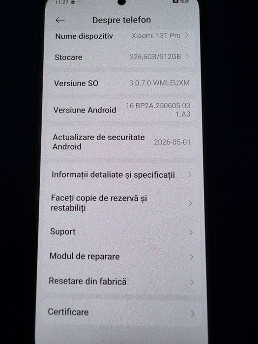 Xiaomi 13T Pro  cu 12+6 gb RAM si 512 GB