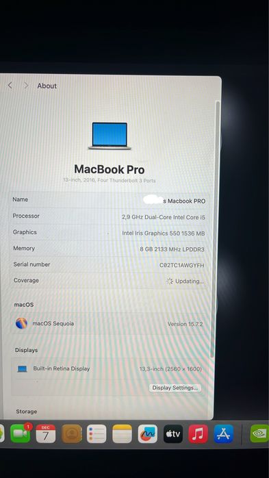 Macbook PRO 2016 TOUCHBAR 13inch
