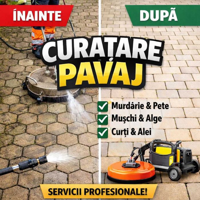 Spălare și Curățare Pavaj cu Presiune | Curți și Alei