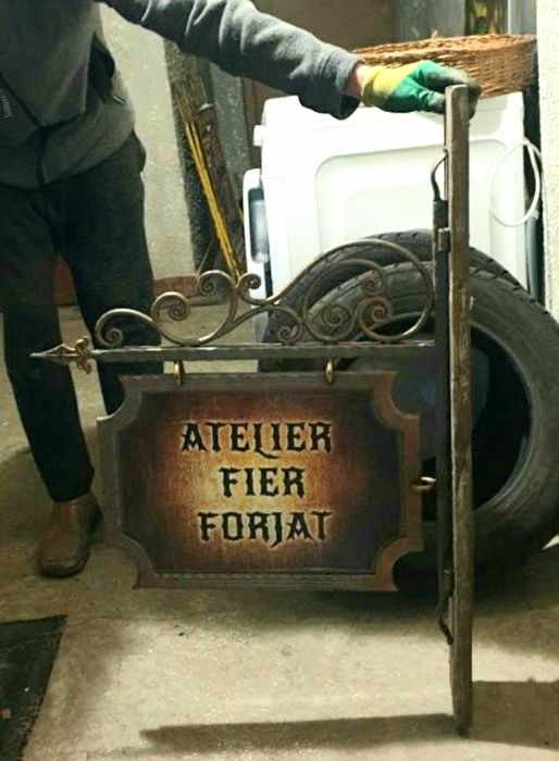 Reclama / panou fier forjat rustic - reducere