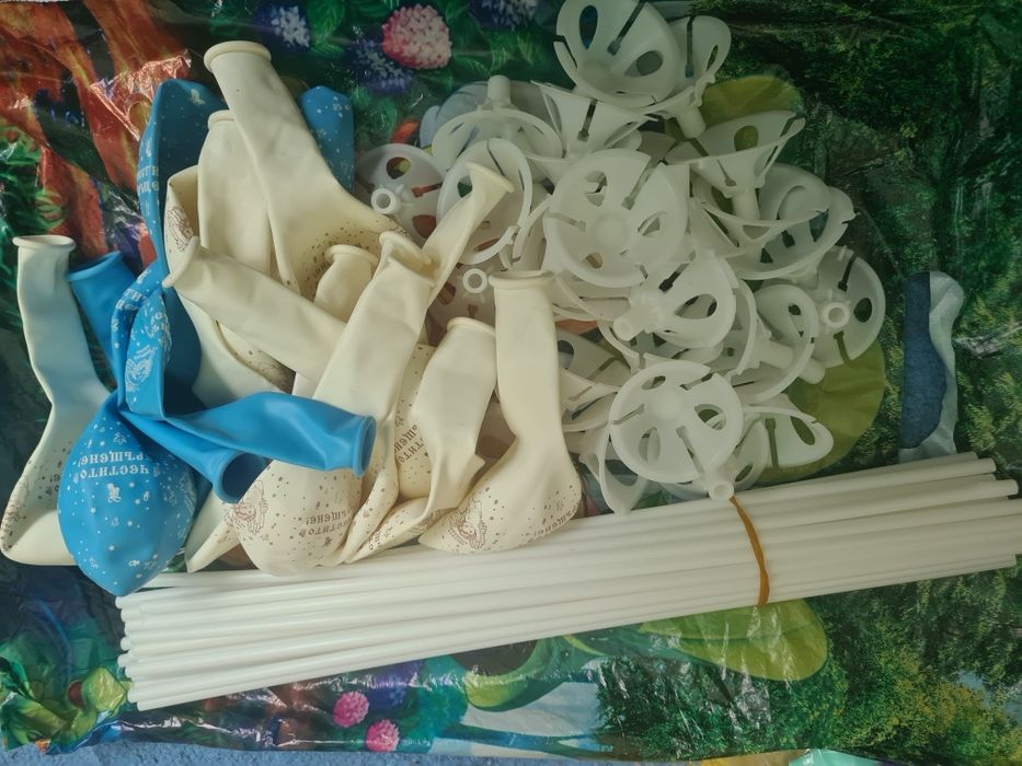 Балони за кръщене в бяло, златно и синьо