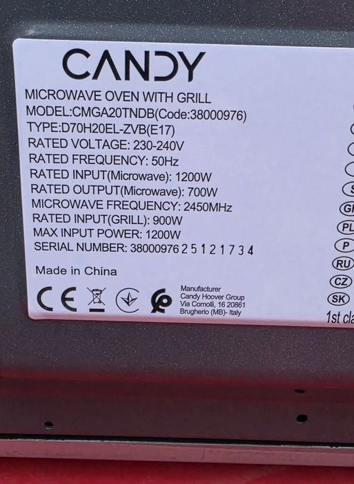 Микровълнова Candu 20L