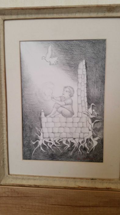 Картина, рисувана с черен молив.