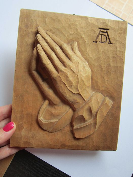 cadou rar Maini de rugaciune - sculptura lemn dupa A.Durer Germania