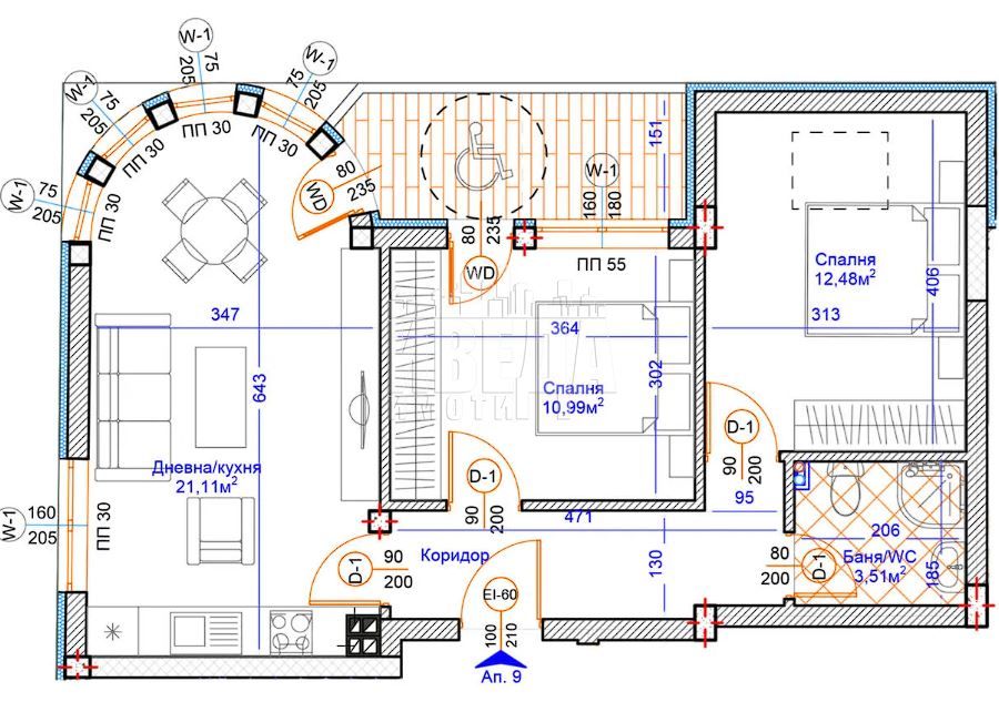 Продава се Тристаен апартамент в Варна, Нептун - 88 кв.м за 3682 €/кв.м - Снимка #7