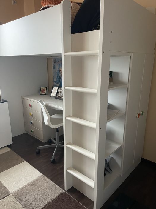 Pat alb supraetjat copii IKEA