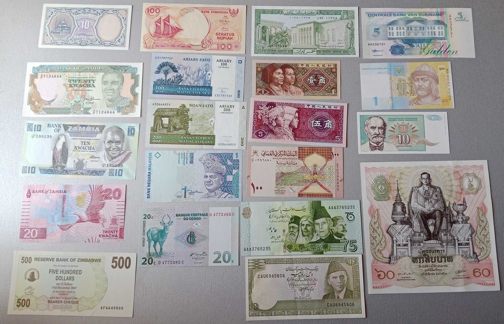 Продам банкноты разных стран, состояние UNC