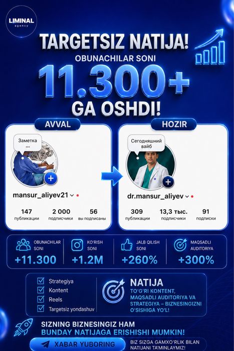SMM mutaxasisi | Marketing xizmati shartnoma asosida