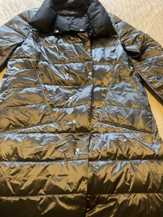 Дамско двулицево палто-черно/сребро