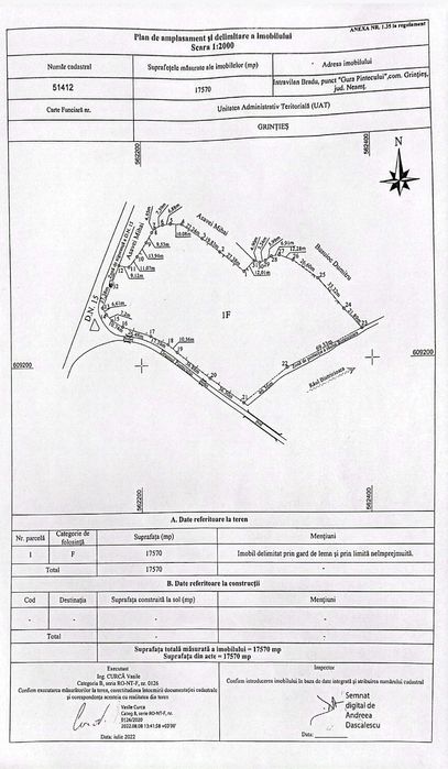 Teren sat Bradu com.Grinties Jud. Neamt
