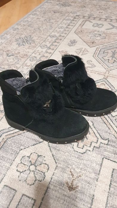 Зимние ботинки натуральная замша