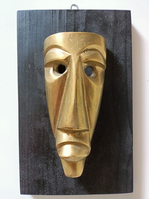 Lichidare colectie Masca - Bronz pe lemn - Gheorghe Zaharia