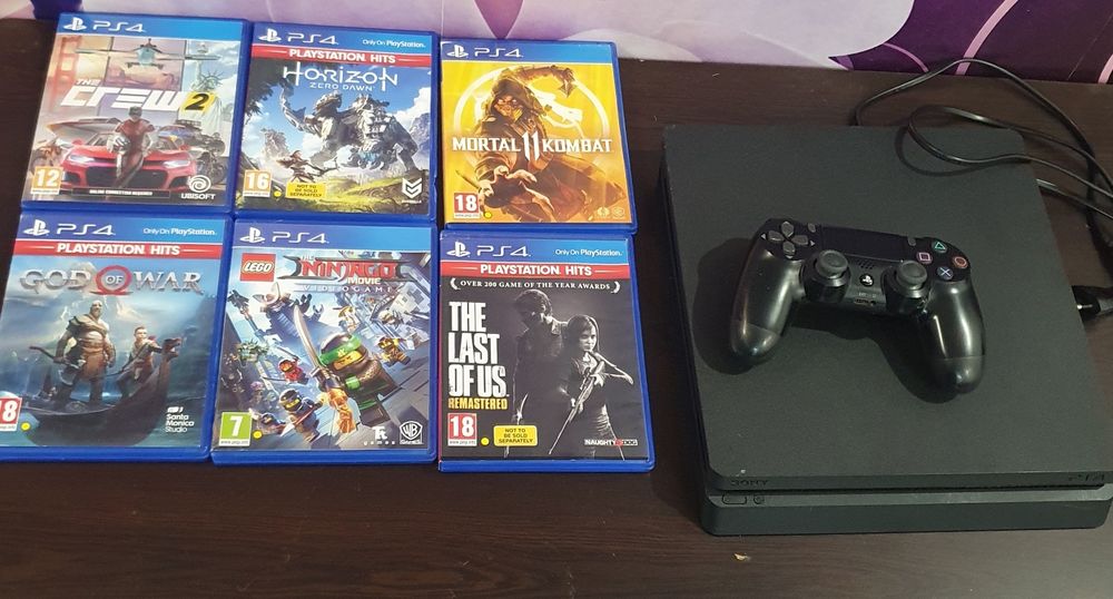 PS4 Slim 1TB + Controller + 6 Jocuri