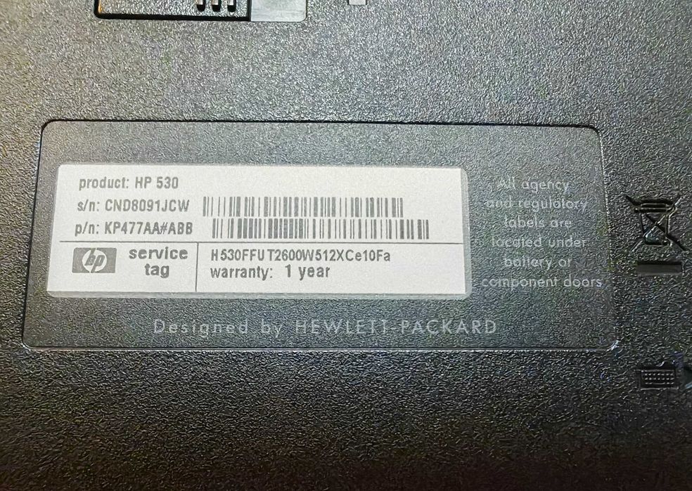 Laptop HP 530 (secomd hand, stare buna)