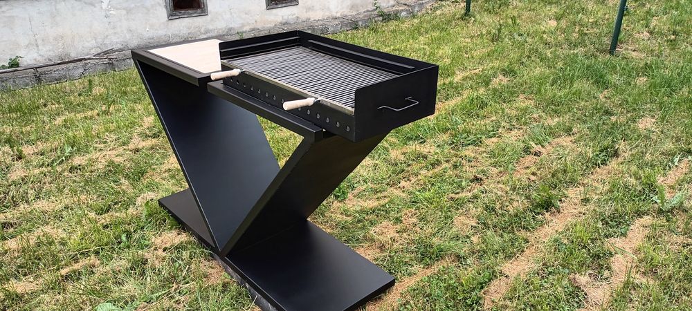 Gratar 80 x 40 cm cu grill INOX si Masa. Transport Gratuit