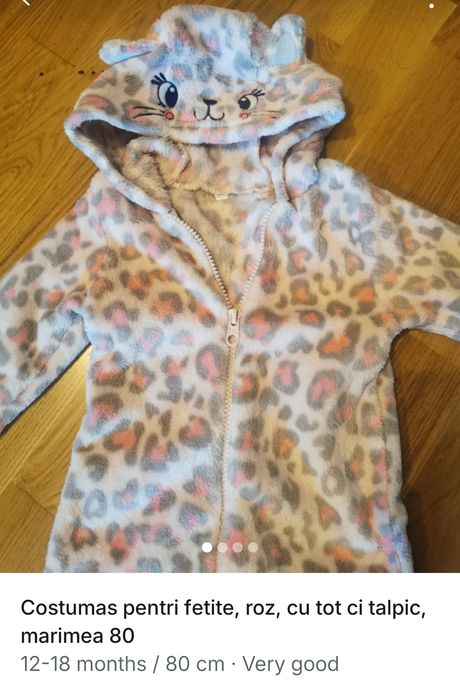 Costumas gros pentru fetite, cu tot cu talpic, marimea 80