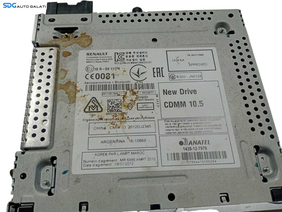 Radio CD Player Bluetooth USB MP3 Renault Scenic 3 2009 - 2016 Cod 281159184R [LC0866]