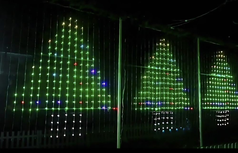 Умная гирлянда занавес RGB 2×2м