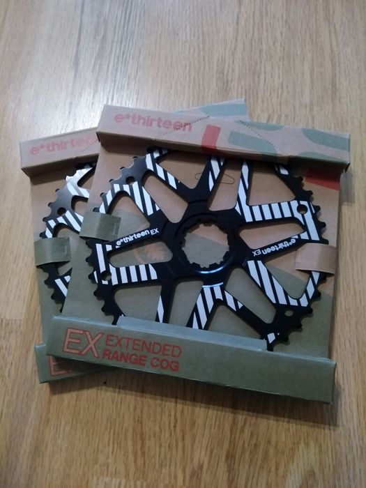 Shimano deore , sram code , tektro b twin, E. THIRTEEN cog 42 t