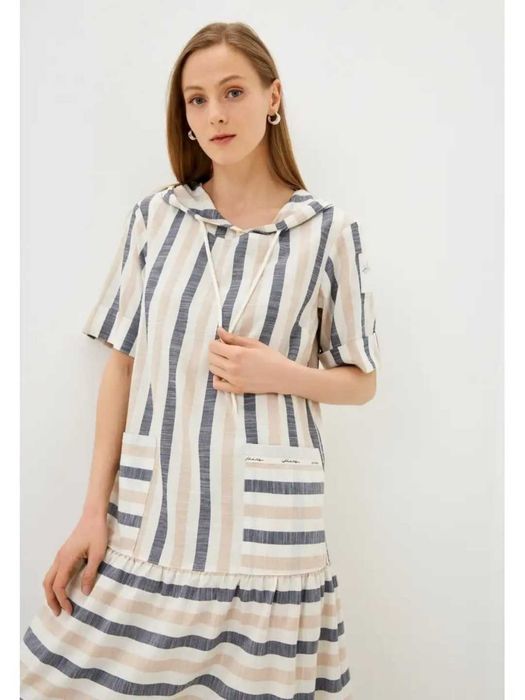 Платье  с капюшоном, хлопок