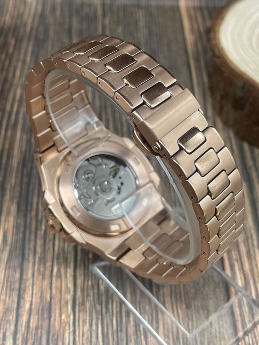 Ceas Seiko Nautilus Open Heart Rose Gold Chocolate Mod