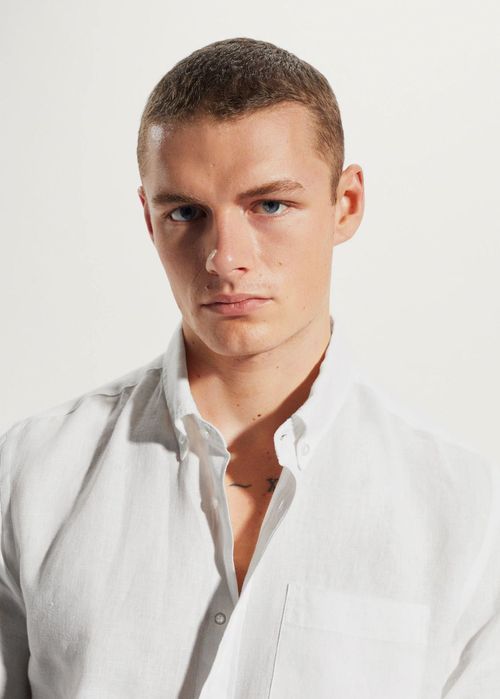 MANGO. 100% лён. Белая рубашка